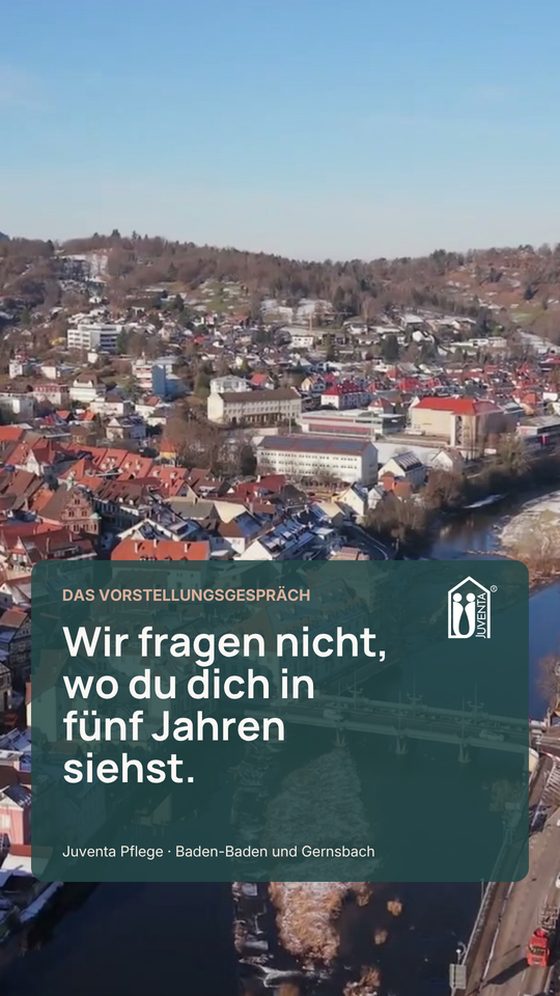 Folge 1 der Reihe: „Wir fragen nicht, wo du dich in fünf Jahren siehst.“ über einer Luftaufnahme von Gernsbach