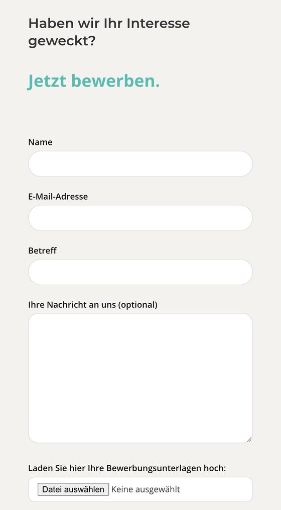 Bewerbungsformular von KarLa am Handy mit Upload der Unterlagen