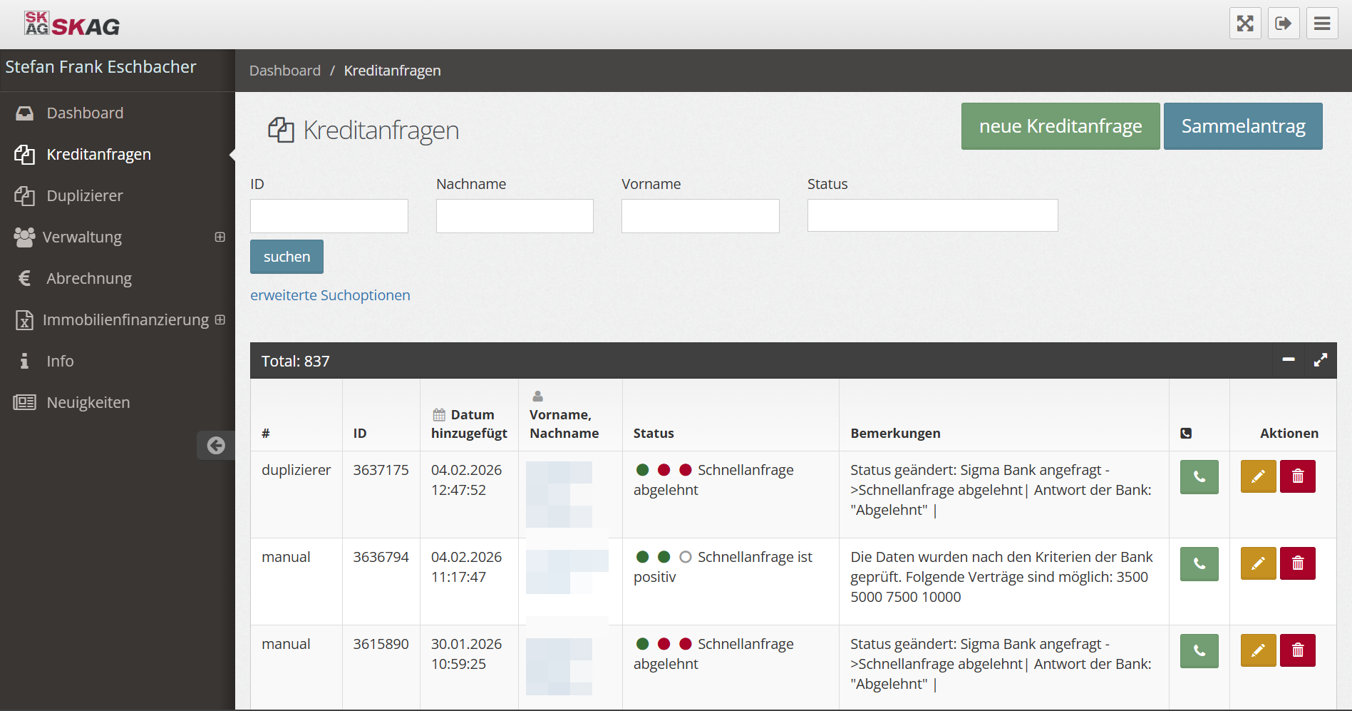 Dashboard-Screenshot der Success Story Rocksolid