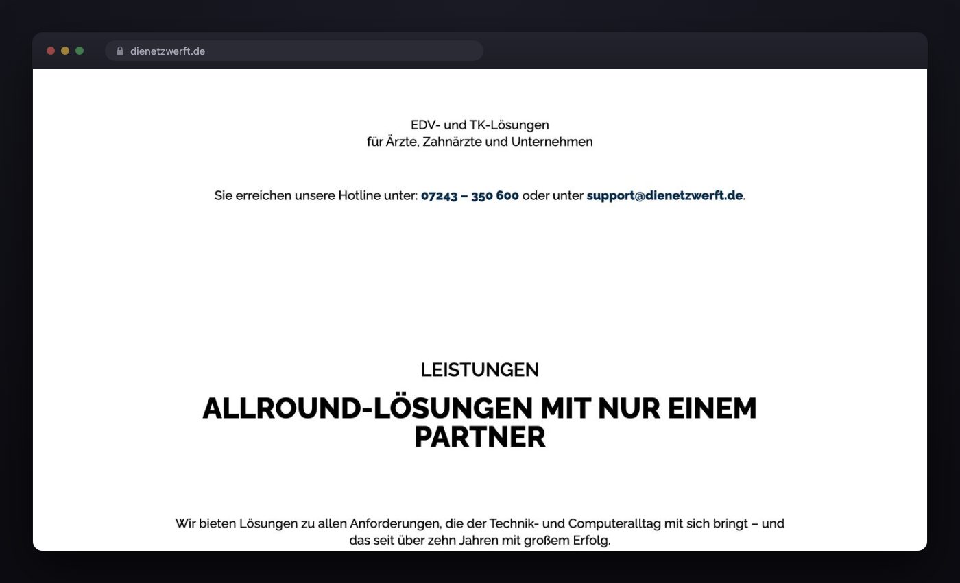 Die Netzwerft Ausgangslage Browser