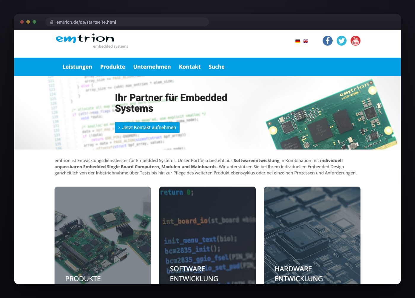 Emtrion Ausgangslage Browser