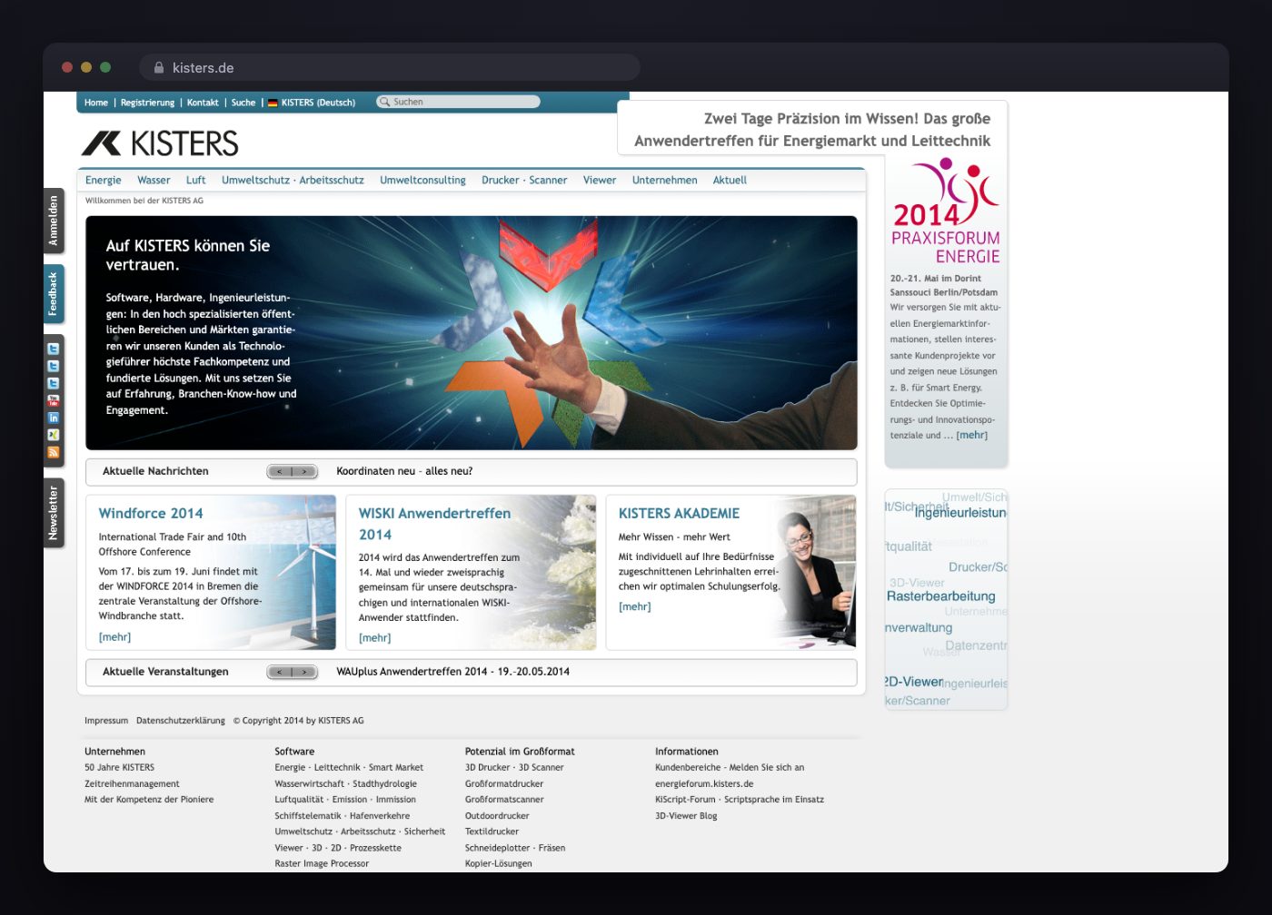 Kisters Ausgangslage Browser