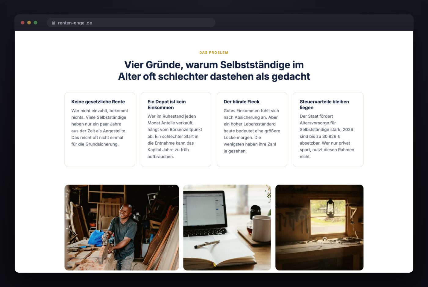 Renten Engel Ausgangslage Browser